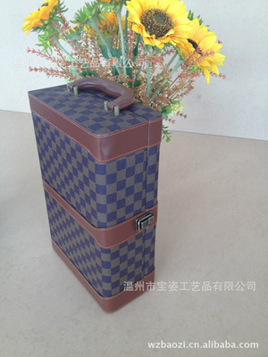 【高檔紅酒禮盒 紅酒盒包裝 紅酒皮盒包裝 創意皮質紅酒盒 葡萄酒盒】價格,廠家,圖片,禮品盒、禮品袋,溫州市寶姿工藝品-